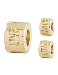 Sterling Silver Gold plated Reflections Live Laugh Love Spacer Bead