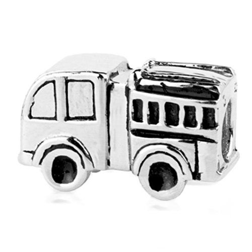 Sterling Silver Fire Truck Bead Charm
