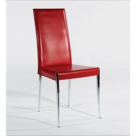 Euro Style 04952BRN Rosina Leather Chair Brown Chrome by Euro Style