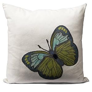 Outdoor Blue Butterfly Throw Pillow - 20" sq. - Grandin Road