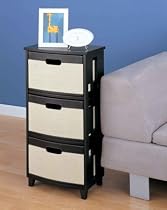 3 Drawer Cabinet (Black/White) (31"H x 16"W x 10"D)