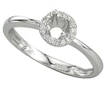 14K White Gold Diamond Engagement Ring Semimount