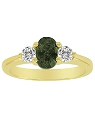 14K Yellow Gold Diamond and High Quality Natural Alexandrite Ring