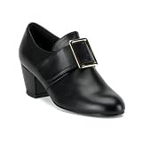 Womens Costume Shoes 2 Inch Sexy Thanksgiving With Gold Buckle Black