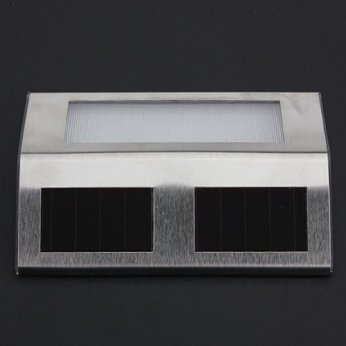 Solar Power Steel LED Light Pathway Step Stairs Wall Garden Yard Lamp.
