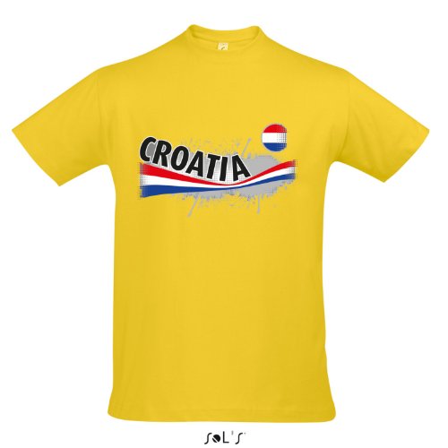 Fanshirt-Herren CROATIA, Kroatien Ländershirt EM / WM Trikot S-XXL , Gold , S