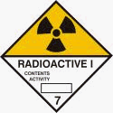 Adazon Inc. DL016 Radioactive I 7, D.O.T. Shipping Labels fully conform to HM-181 regulations. Now incorporated into the Performance Oriented Packaging (P.O.P) regulation of D.O.T. 49 CFR. Measure 4" x 4", 500 labels per roll on 1" core. Printed on semi-g