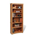 Sonoma 77 Bookcase in Oak Finish with 6 Shelves By Prepac Furniture