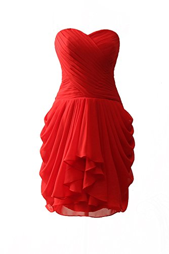 YuNuo Short Chiffon Sweetheart Evening Bridesmaid Party Cocktail Prom Dresses