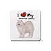 I Love My American Eskimo Rubber Square Coaster (4 pack)