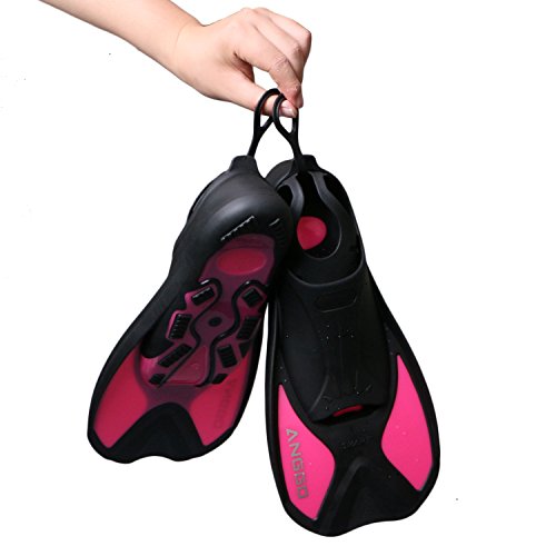 ANGGO Adult Dive Fin for Swim (Rose Red, Medium)