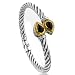 Sterling Silver 18K Gold Twisted Cable Bangle