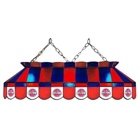 Imperial Detroit Pistons Licensed 40-Inch Rectangular Stained Glass Billiard Table Light