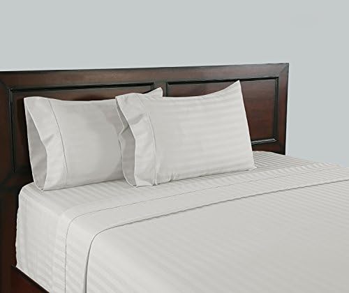 Color Sense Bed Sheet Set Wrinkle Free 100% Cotton Bedspread 310 Thread Count Deep Pocket Bedding Sheet Set Twin White