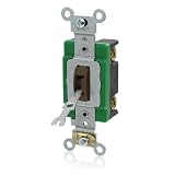30 Amp, 120/277 Volt, Toggle Locking Single-Pole AC Quiet Switch, Extra Heavy Duty Spec Grade, Self Grounding, Back & Side Wired, Brown, 3031-2L