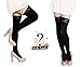FUNOC Women's Lace Top Opaque Thigh High Stockings
