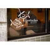 Fenstertattoo - Motiv "Mistelzweig" aus Milchglasfolie in Farbton TRANSPARENT mit Silberglitzervon "Lovala"