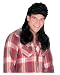 Super Black Mullet Wig Adult