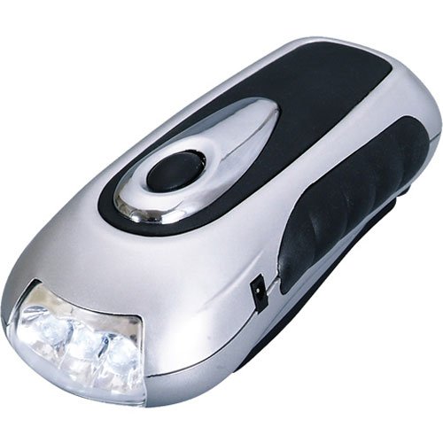 乾電池不要！LEDライト付　手動充電式携帯電話充電器　SV-2508