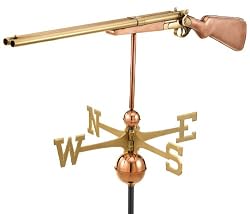 44" Luxury Polished Copper Vintage Shotgun Weathervane