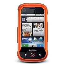 Motorola CLIQ Rubber Snap On Cover Case (Orange)