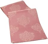 Mahogany Medallion 14-Inch by 72-Inch Dark Rose/Ivory Table Runner, Cotton Jacquard