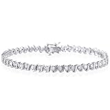 14K White Gold 2.00 Carat Diamond S-Link Bracelet - 7" (H-I , I1-I2)