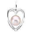 18K White Gold Akoya Pearl Heart Shaped Pendant