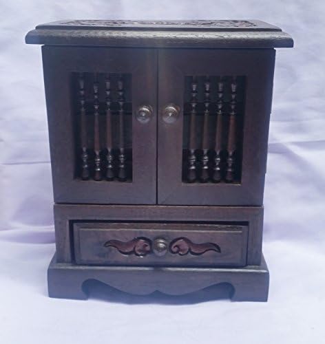 Carving Wooden Jewery Box with 4 Drawer Classic Design