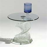 Glass Spiral End Table Clear