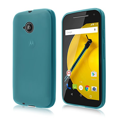 Cbus Wireless Matte Finish TPU Rubber Gel Case / Cover for Motorola Moto E 2nd generation (2015) - Semi Transparent Blue