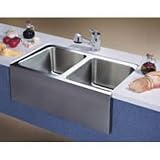 440286 32 Undermount Equal Double Bowl Stainless Steel Sink with Apron Front
