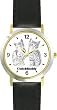 Tabby Kittens (SC) CAT - WATCHBUDDY&reg; CLASSIC DELUXE TWO-TONE THEME WATCH - Arabic Numbers-Black Leather Strap-Women's Size-Small