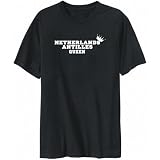 T-Shirt Mens Black  Netherlands Antilles QUEEN  Countries