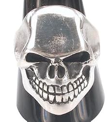 Hard Rock Heavy Electric Metal Skull Pewter Ring