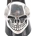 Hard Rock Heavy Electric Metal Skull Silver Tone Pewter Ring