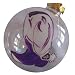 ArtisanStreet's Purple & White Cowboy Boot Ornament. Hand Painted Glass Ball Ornament. One of a Kind