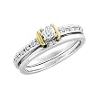 14K Two-Tone Gold Diamond Wedding Set - 0.25 Ct.