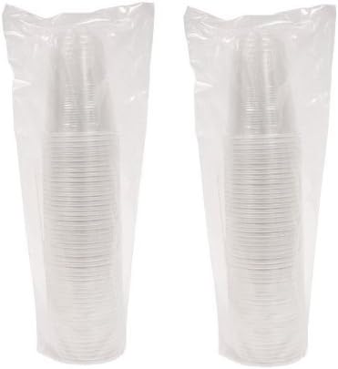 100 Count Disposable Soft Plastic Cups, 12-Ounce, Clear