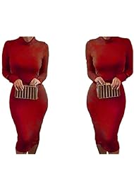 Sheath Fitted Summer Acrylic/Cotton/Spandex Knee Length Long Sleeves Party Dress 