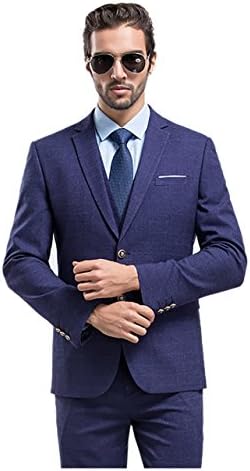 POSHAWN Men's Slim Fit Style Three Piece Suit Set