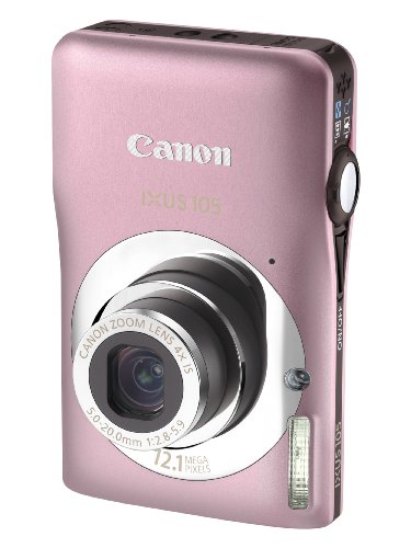 Canon IXUS 105 Digital Camera - Pink (12.1 MP, 4x Optical Zoom) 2.7 Inch PureColor LCD