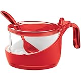 Guzzini GU-2489.00-65 Mirage Parmesan Server/Jar/Sugar Bowl with Spoon, 7-Ounce, Red
