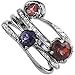 14K White Gold Amethyst, Rhodolite, Garnet, Pink title=