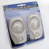 Twin Pack plug-in mains LED Night Light with PIR movement sensor. IR motion detector light.