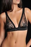 I.D. Sarrieri Black Haute Couture Chantilly Lace Triangle Bra
