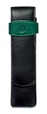 Pelikan Fine Leather Black/Green Double Pen Pouch - 923722