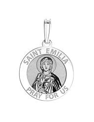 Saint Emilia Medal - Available in Solid 14K Yellow or White Gold, or in Sterling Silver