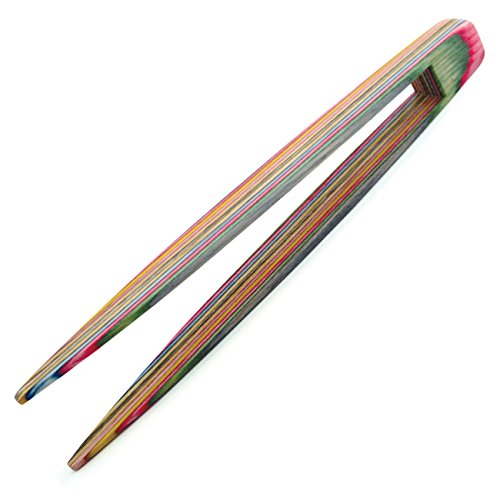 Norpro Rainbow Wood 9.25 Inch Tongs