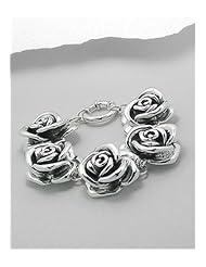 Flower Bracelet In 92.5 Sterling Silver